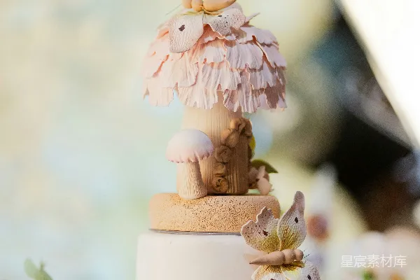 高清摄影 梦幻森林主题婚礼蛋糕