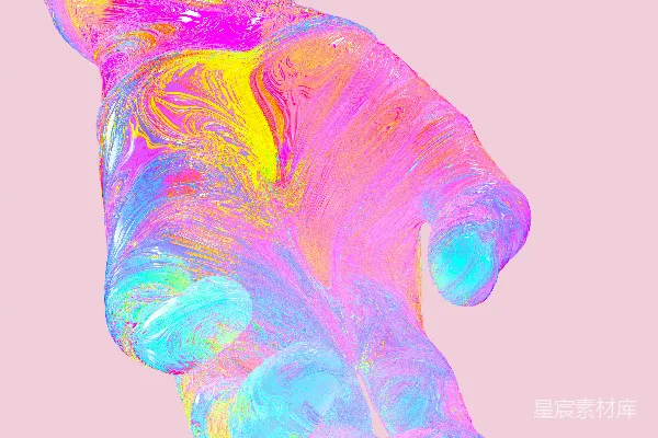 高清摄影 彩虹色的动态手形插画