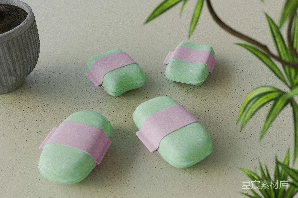 高清摄影 简约风格的绿色拖鞋与植物