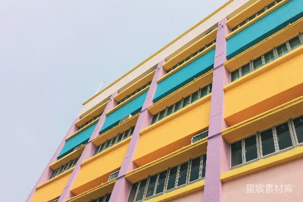 高清摄影 彩虹色建筑
