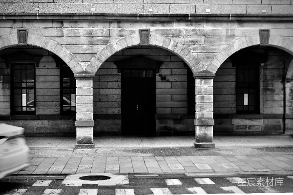 高清摄影 石拱门与街道