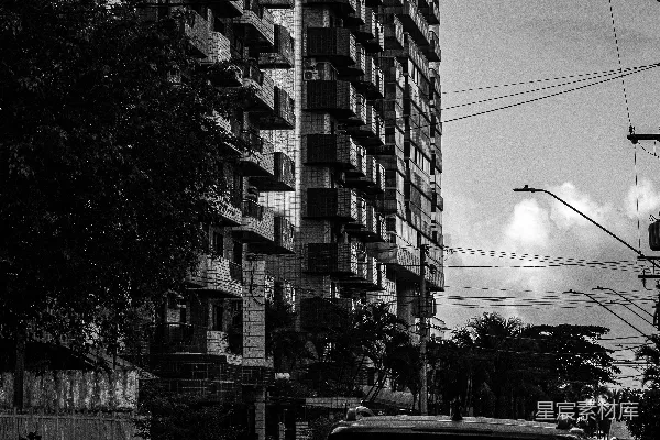 高清摄影 黑白建筑的都市风景