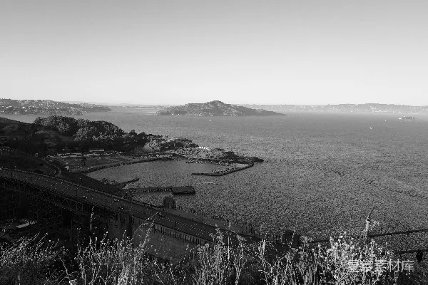 高清摄影 黑白海岸线