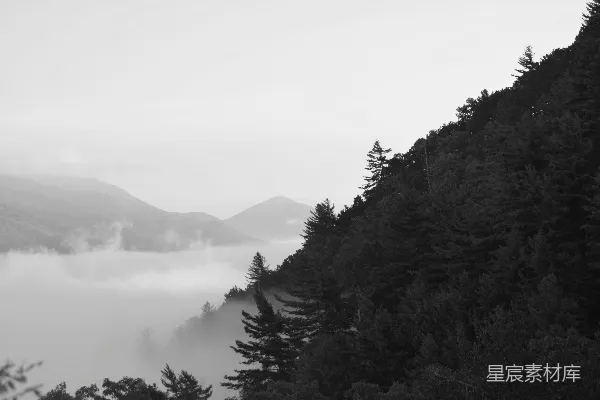 高清摄影 雾中的山峦