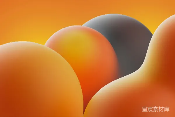 高清摄影 橙色渐变球体背景