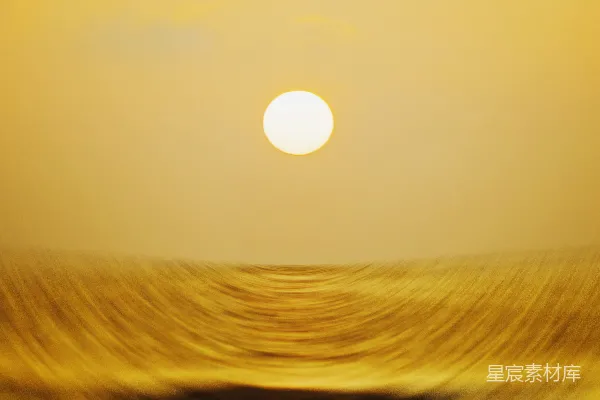 高清摄影 金色的波浪与夕阳