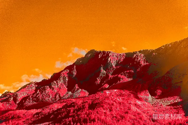 高清摄影 燃烧的山峰