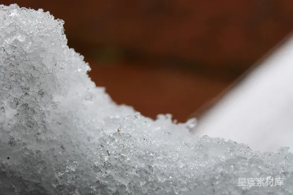 高清摄影 冬日里的雪花特写