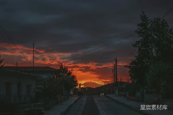 高清摄影 黄昏的宁静街道