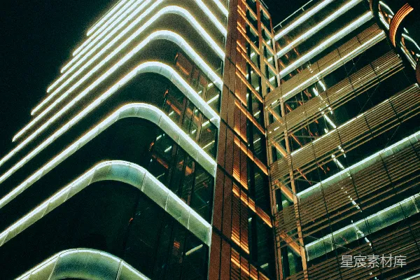 高清摄影 夜晚的现代建筑