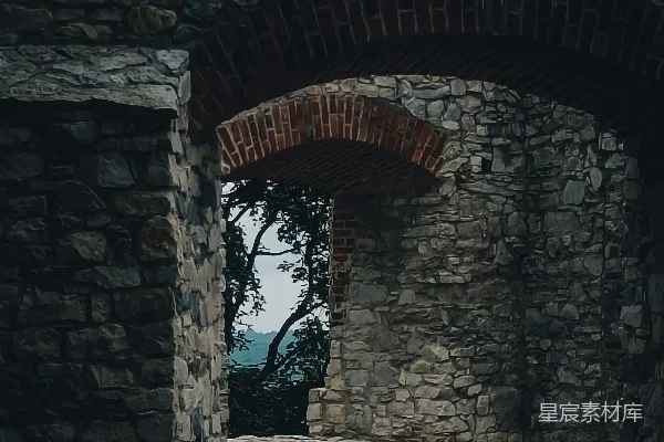 高清摄影 石墙古道