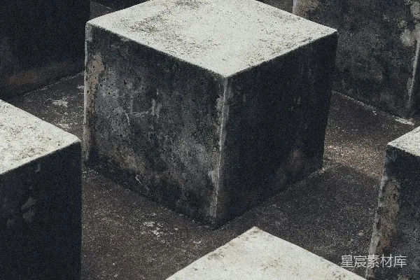 高清摄影 混凝土立方体迷宫