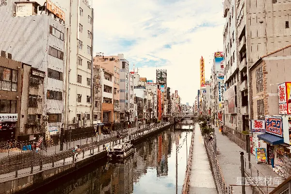高清摄影 大阪道顿堀河畔的宁静一隅