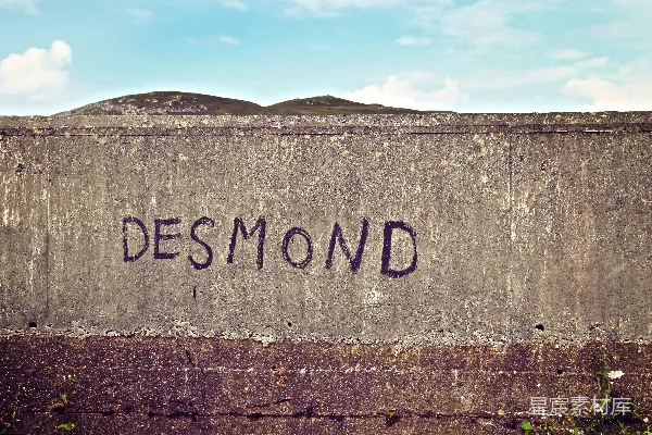 高清摄影 DESMOND刻字的混凝土墙