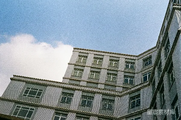 高清摄影 仰视中的建筑与天空