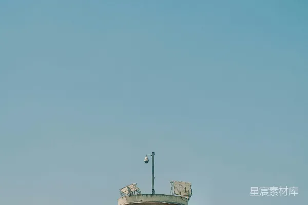 高清摄影 高墙之上的瞭望塔