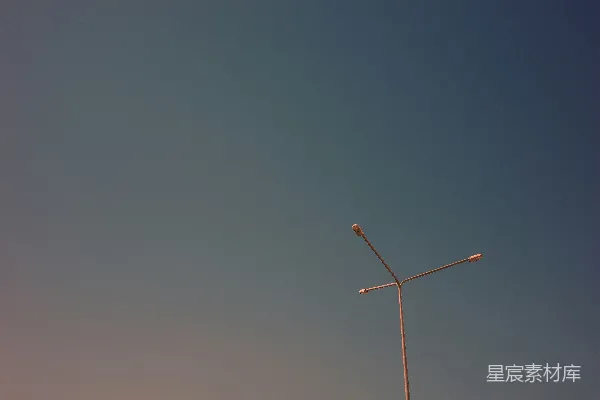 高清摄影 路灯与天空