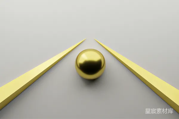高清摄影 金色球体与两条尖角