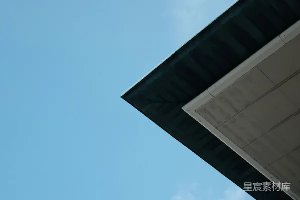 高清摄影 蓝天下的建筑一角