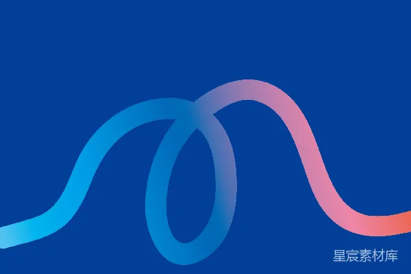 元素素材 渐变色动态曲线