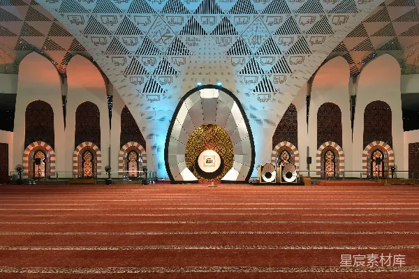 高清摄影 壮丽的清真寺内部设计