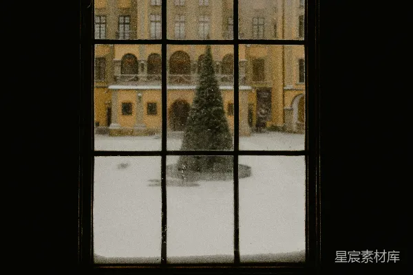 高清摄影 窗外的冬日雪景