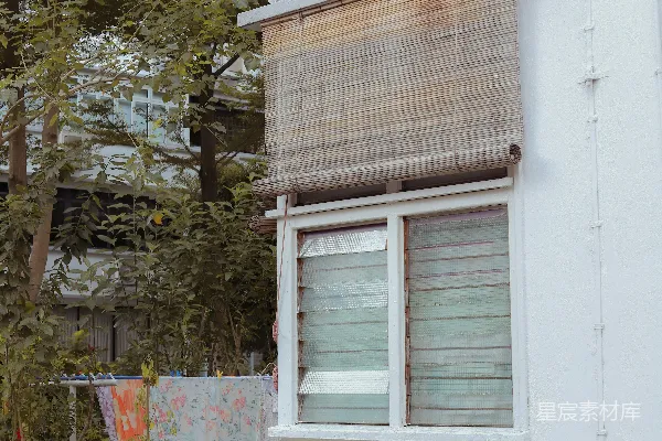 高清摄影 竹帘窗边的宁静生活