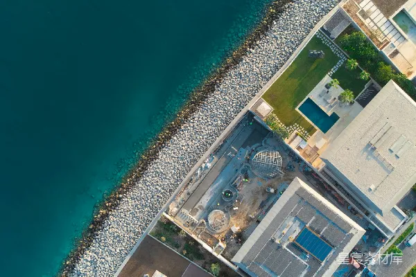 高清摄影 海滨建筑工地俯瞰图