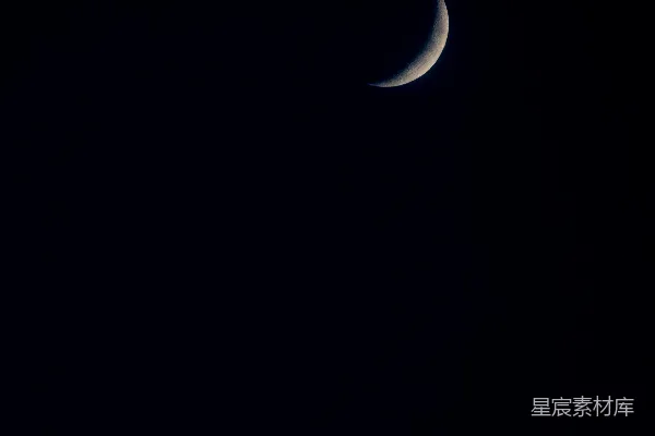 高清摄影 新月在夜空