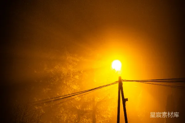 高清摄影 夜幕下的路灯