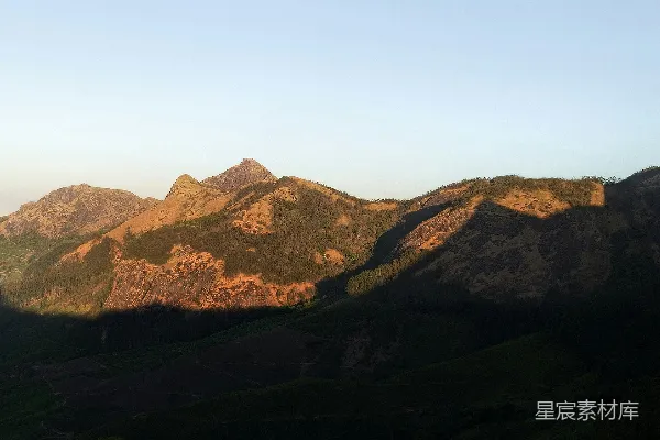 高清摄影 山间茶田的日落