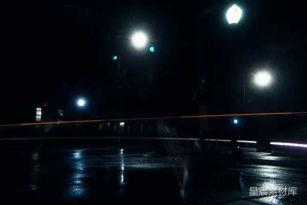 高清摄影 雨夜街灯