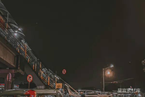 高清摄影 雨夜中的城市街道