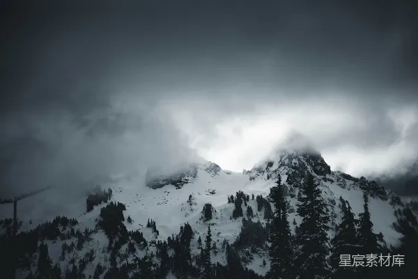 高清摄影 雪覆盖的山脉