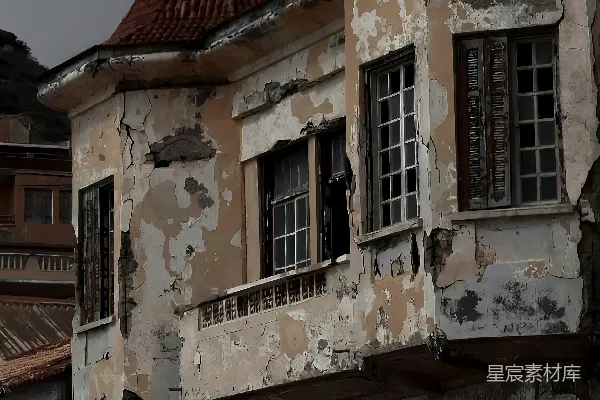高清摄影 风雨侵蚀的旧建筑
