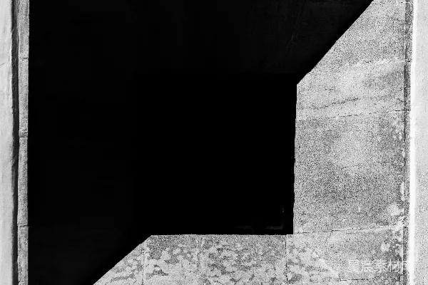 高清摄影 建筑角落的黑白构图