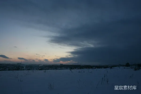 高清摄影 冬日黄昏雪景