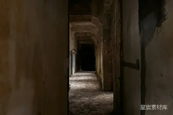 高清摄影 废弃走廊的神秘与荒凉