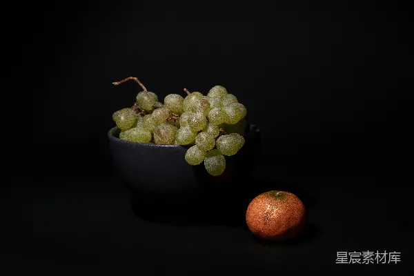 高清摄影 静物摄影：葡萄与橙子