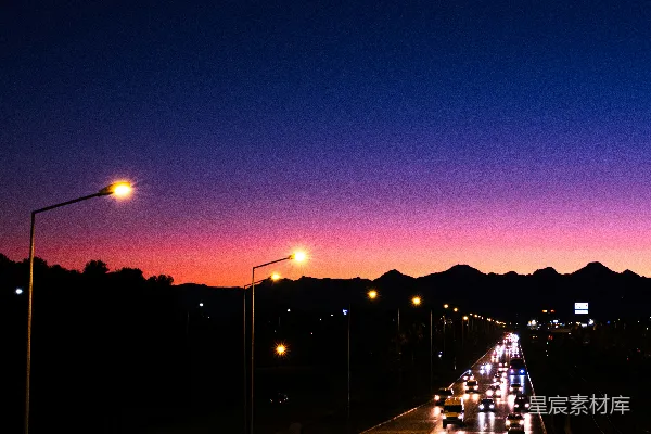 高清摄影 夜幕下的公路