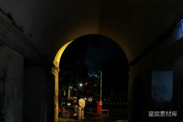 高清摄影 夜晚的拱门