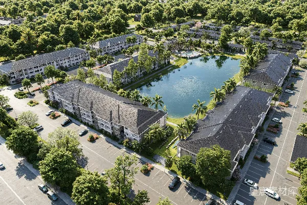 高清摄影 现代化住宅区鸟瞰图