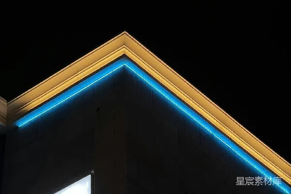 高清摄影 夜景中的现代建筑角落