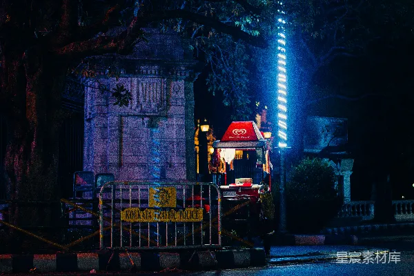 高清摄影 夜晚的街头小摊