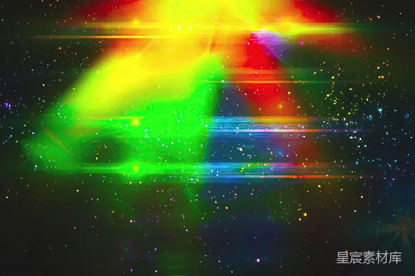 高清摄影 彩虹光束中的神秘星云