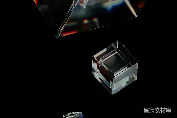 高清摄影 悬浮的水晶立方体
