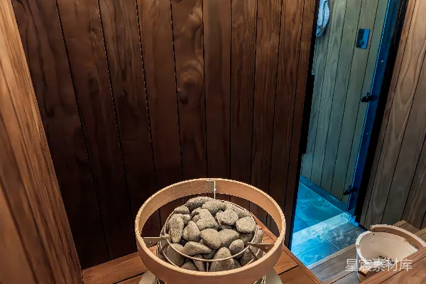 高清摄影 木质桑拿室内部