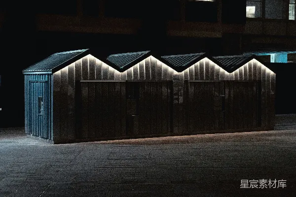 高清摄影 夜晚的工业风格建筑