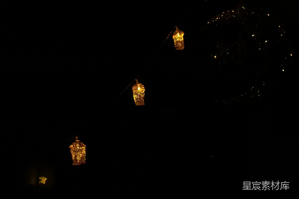 高清摄影 夜空中闪烁的灯光