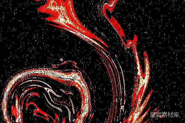 高清摄影 红色火焰龙纹